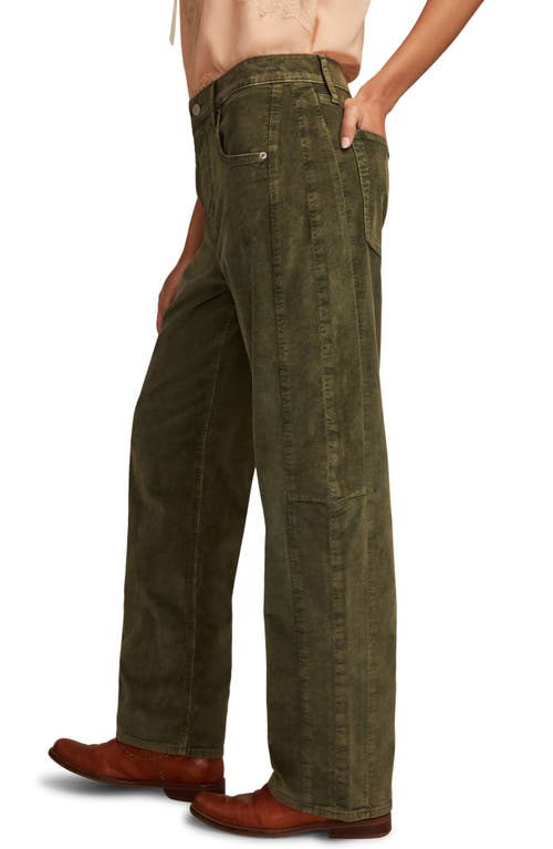 Lucky Brand Corduroy Barrel Leg Jeans In Green
