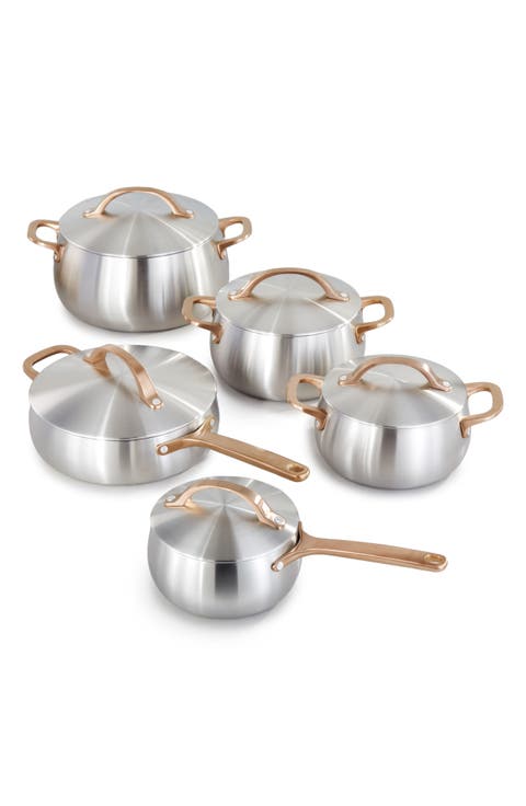 Belly Tri-Ply Stainless Steel 10-Piece Cookware Set