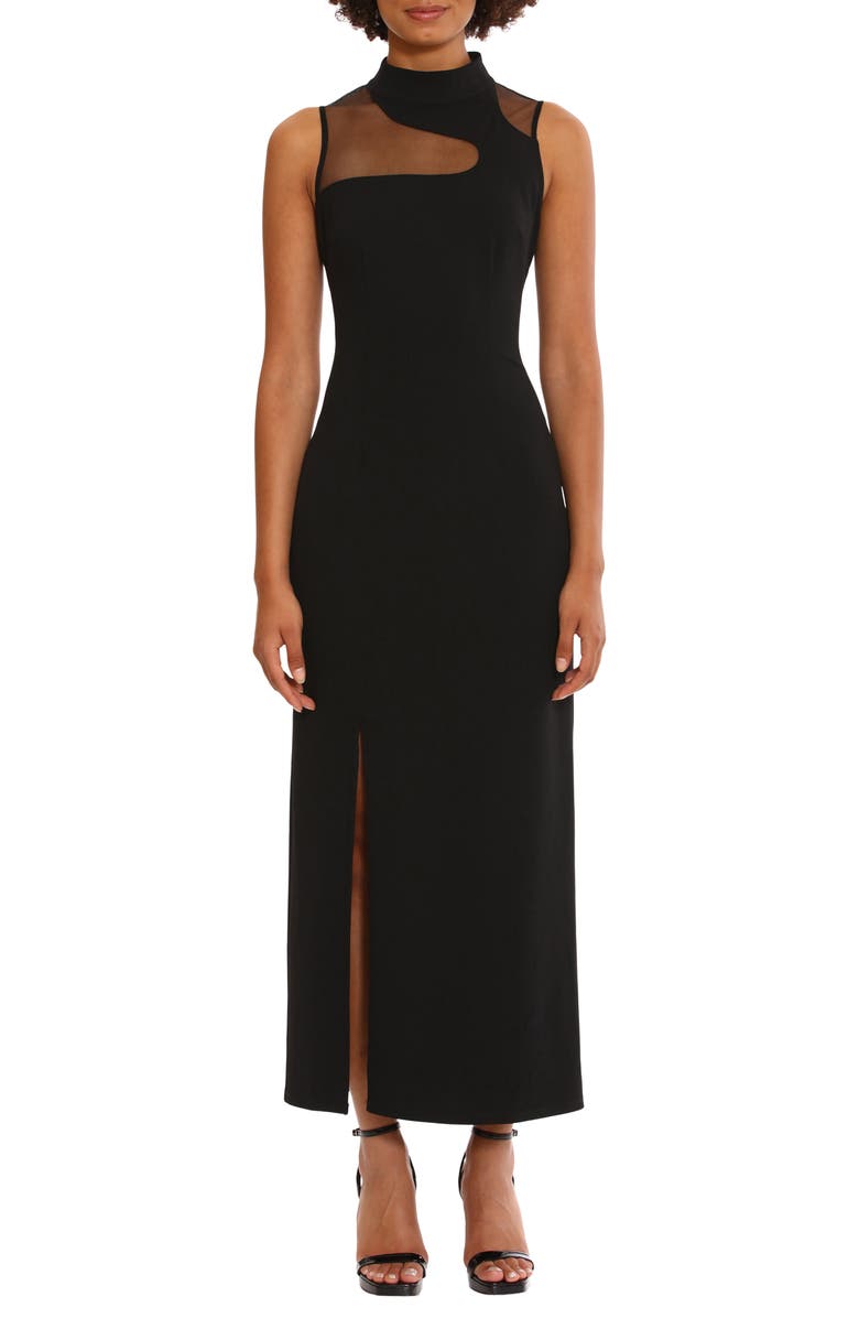 DONNA MORGAN FOR MAGGY Illusion Mesh Sleeveless Cocktail Dress, Main, color, 