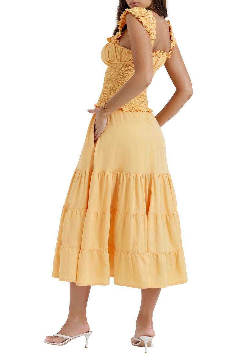 Phedra Ruffle Smocked Bodice Sundress, Alternate, color, WARM APRICOT