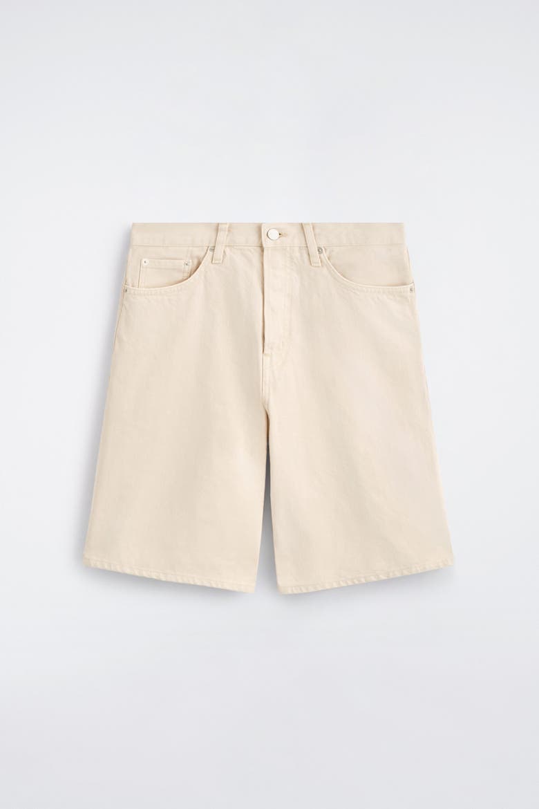 Knee-length Denim Shorts, Alternate, color, CHALK