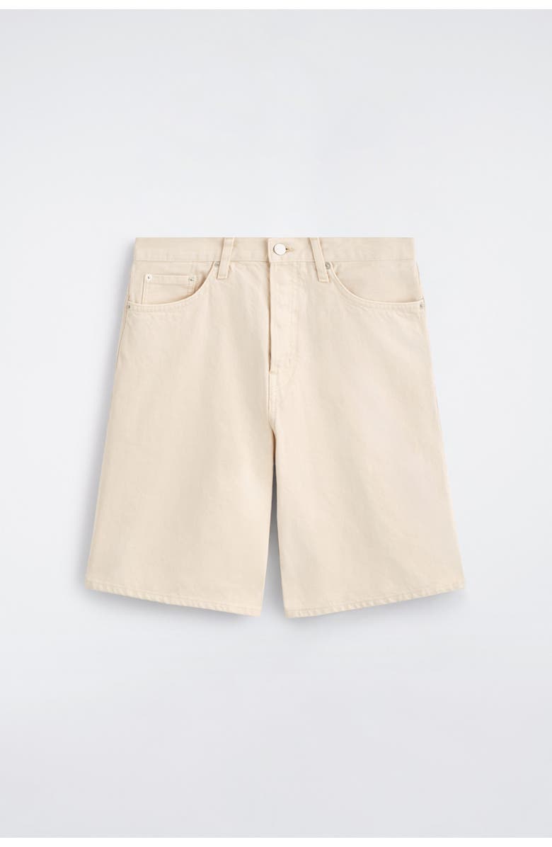 COS Knee-length Denim Shorts, Alternate, color, Chalk