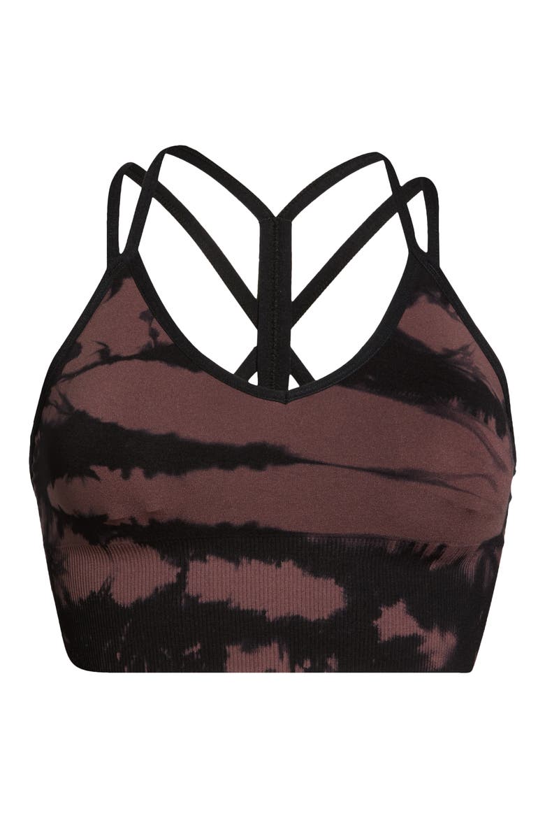 Tie Dye Seamless Sports Bra, Alternate, color, BURGUNDY HUCKLE