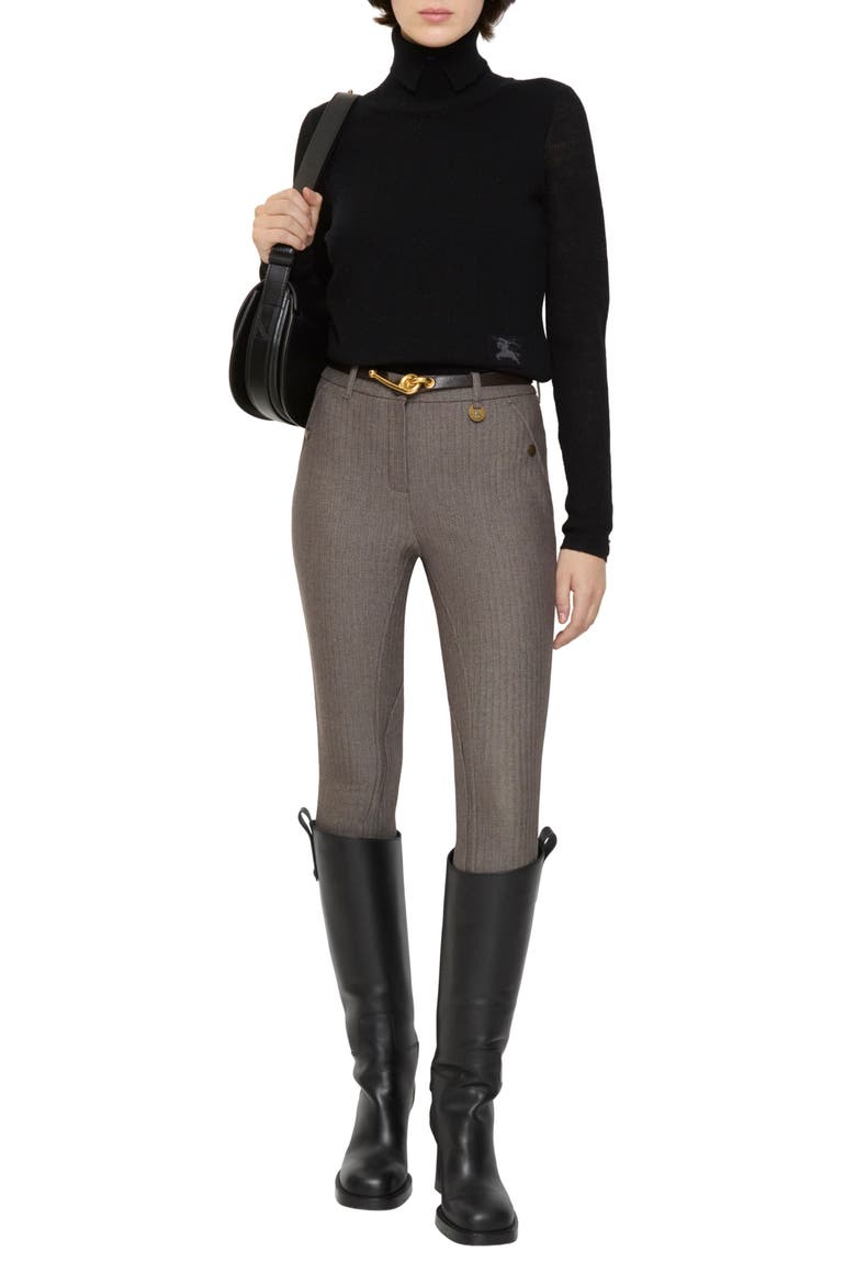 Herringbone High Waist Jodhpurs, Alternate, color, WALNUT BROWN/ TAUPE BEIGE