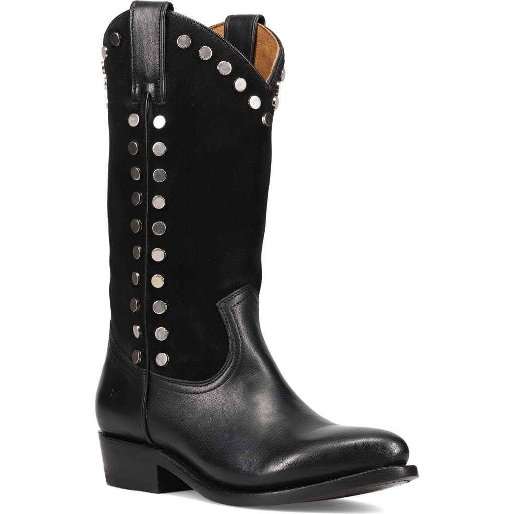 Frye Billy Stud Western Boot In Black