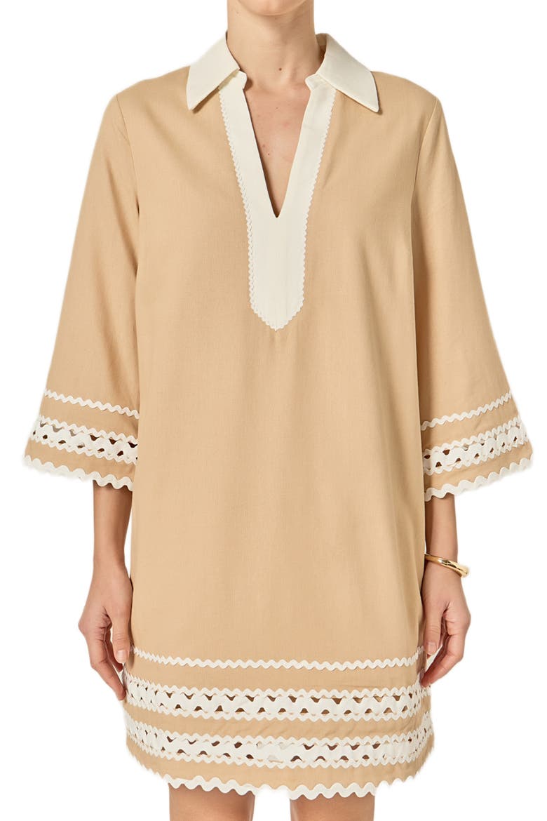 Colorblock Minidress, Alternate, color, BEIGE