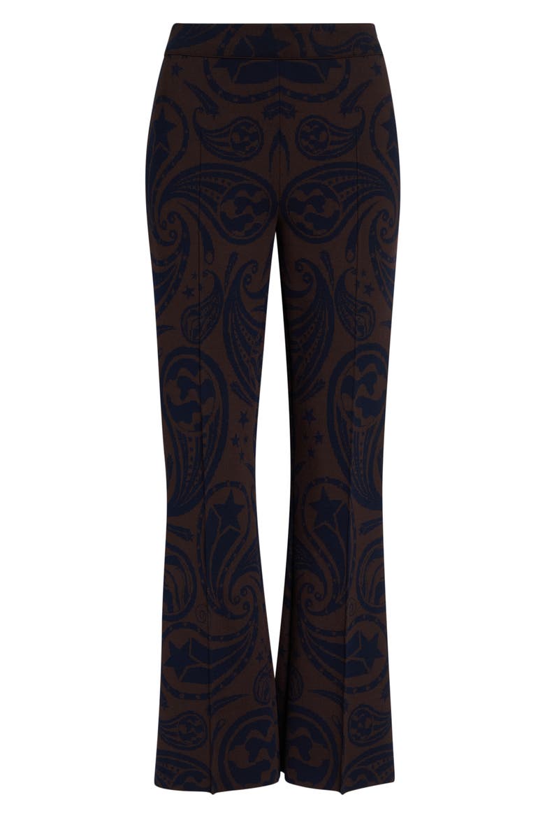 Cosmic Paisley Kick Flare Pants, Alternate, color, CHOCOLATE/ DARK NAVY