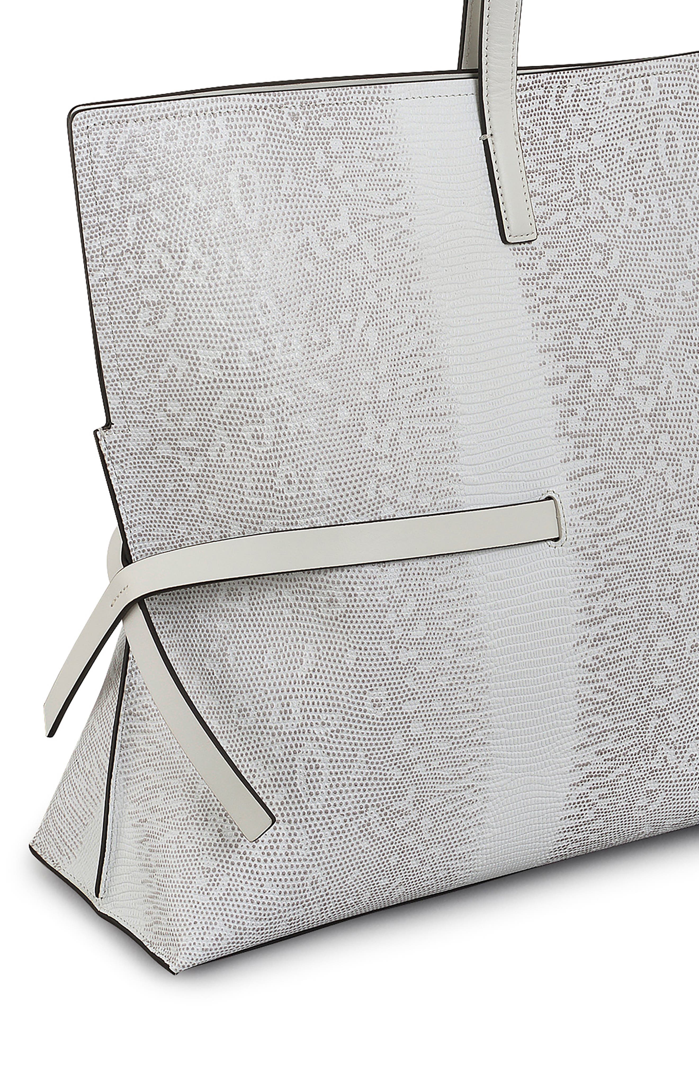 Radley Large Fleet Street Lizard Embossed Leather Tote, Alternate, color, Bright White