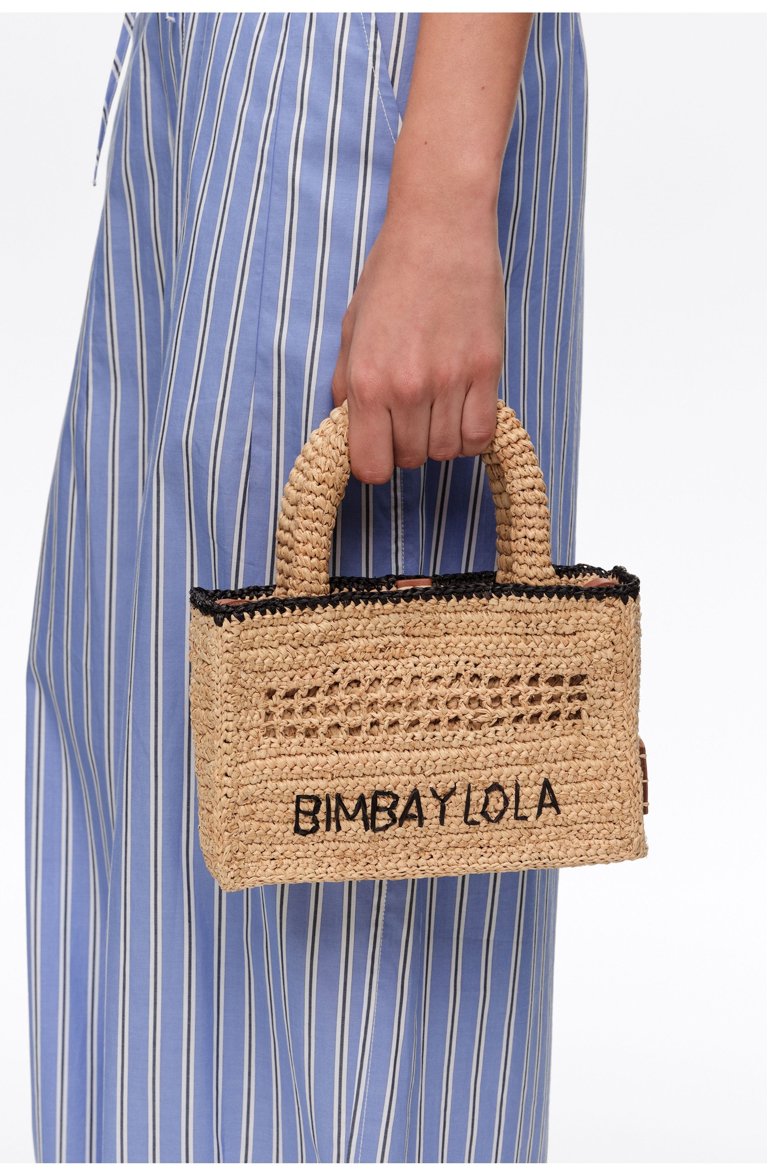 Bimba y Lola Raffia Mini Bag, Alternate, color, Natural