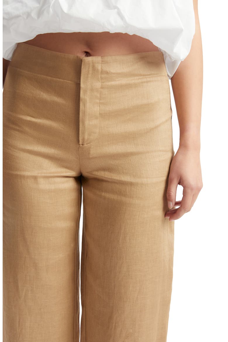 Balia Hipster High Waist Linen Pants, Alternate, color, LATTE