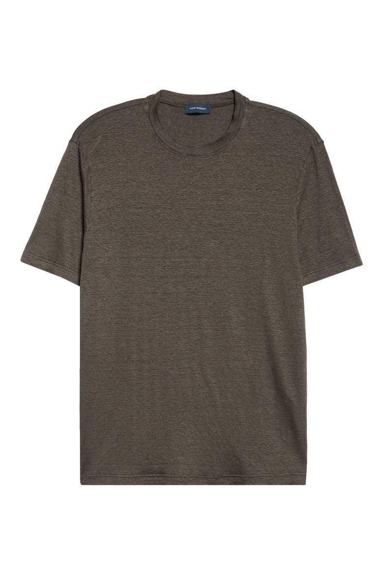 Linen Stretch Jersey T-Shirt, Alternate, color, BROWN