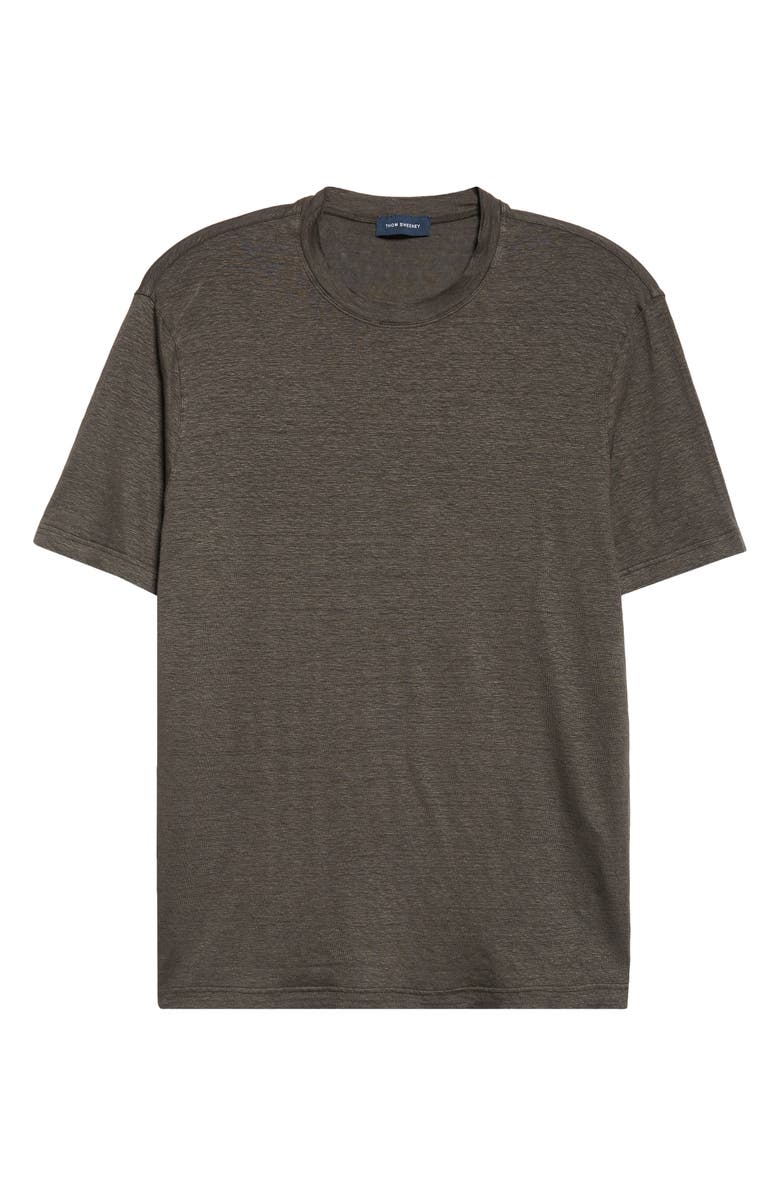 Thom Sweeney Linen Stretch Jersey T-Shirt, Alternate, color, Brown