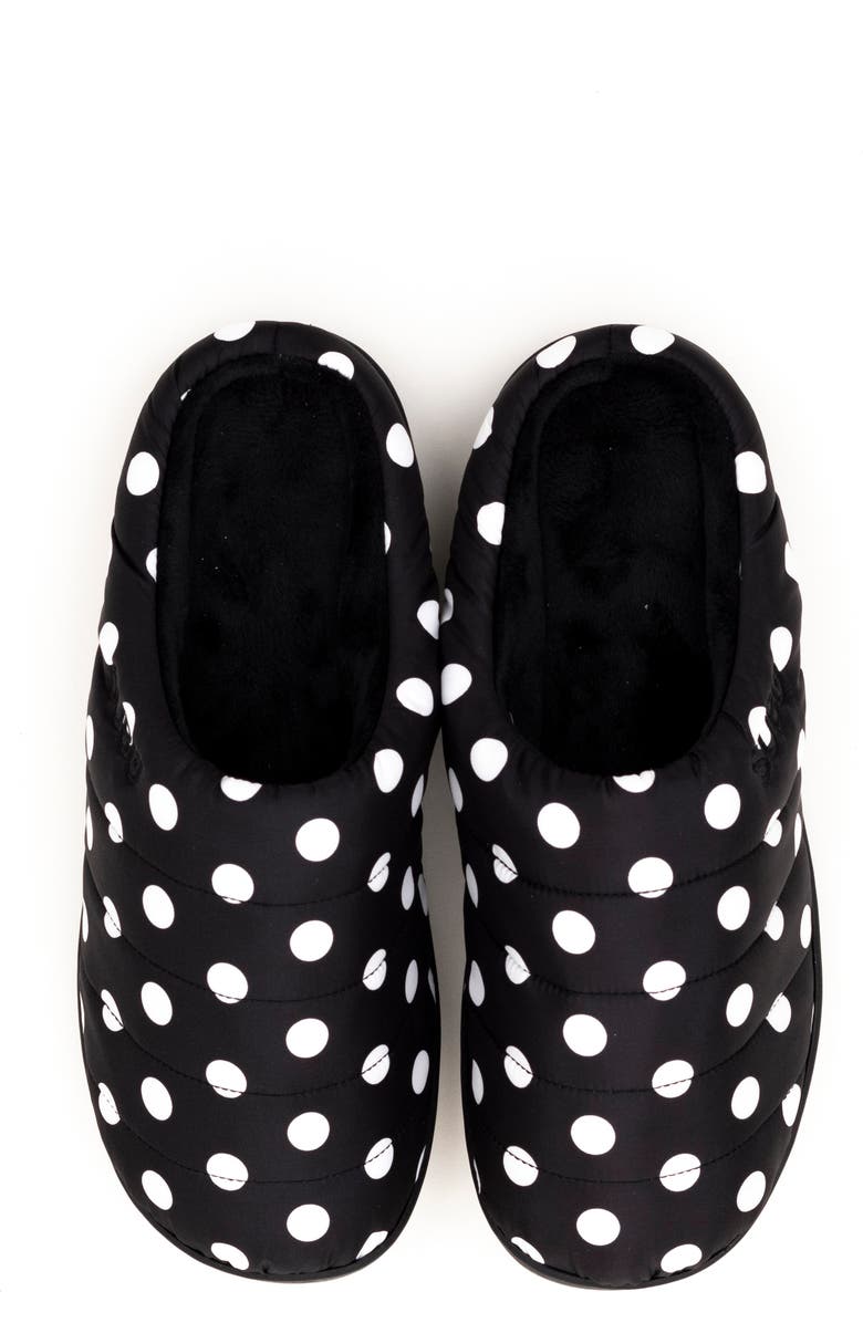 SUBU Gender Inclusive Indoor/Outdoor Puffer Slipper, Alternate, color, Polka Dot