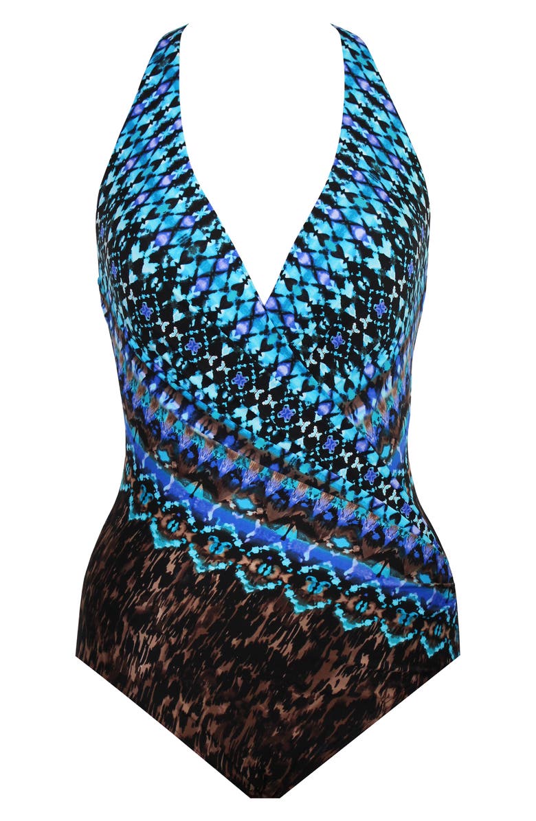 Miraclesuit<sup>®</sup> Untamed Wrapsbody One-Piece Swimsuit, Alternate, color, Brown Multi