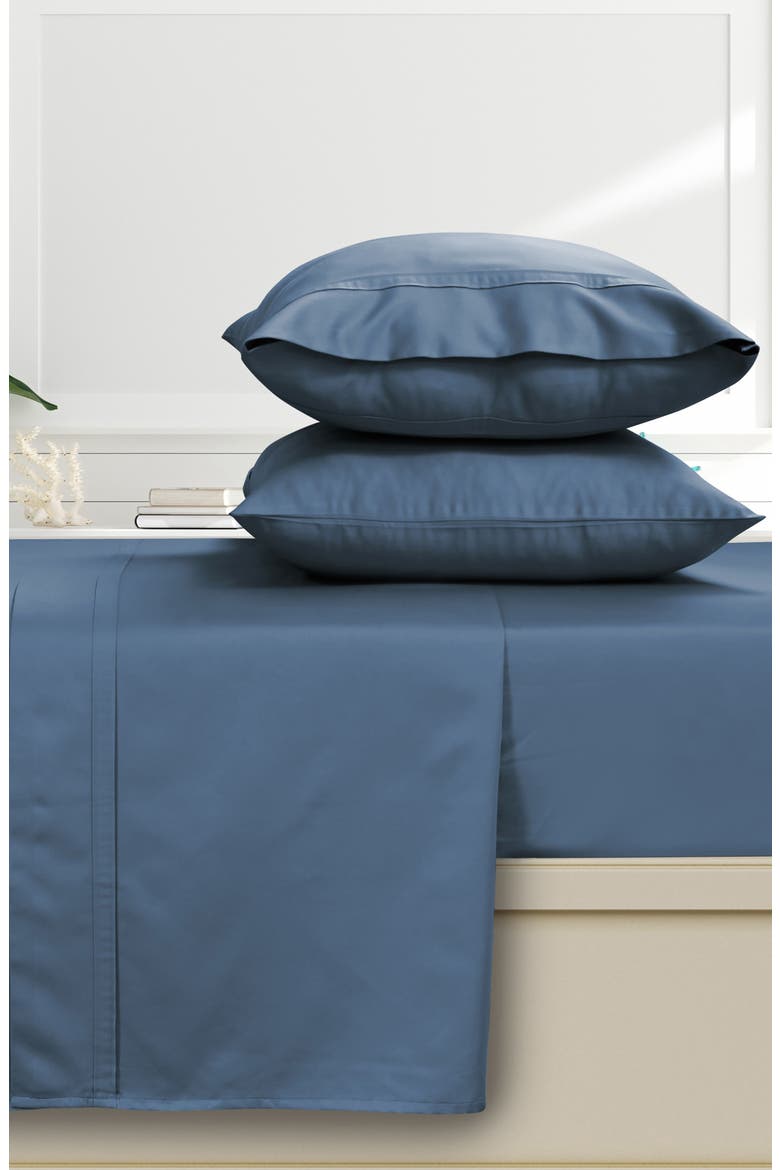 500 Thread Count Cotton Sateen Sheet Set, Alternate, color, MIDNIGHT BLUE