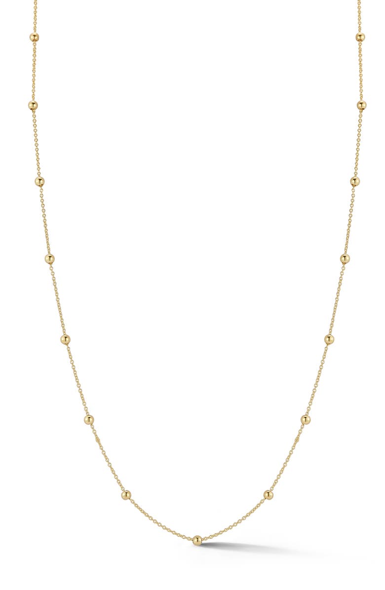 Ember Fine Jewelry 14K Gold 2mm Ball Station Necklace, Main, color,