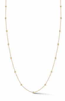 Ember Fine Jewelry 14K Gold 2mm Ball Station Necklace