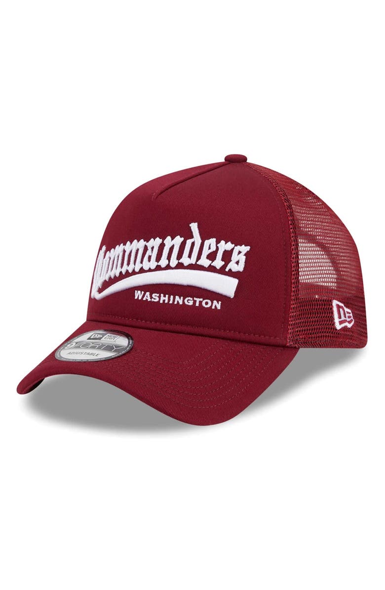 New Era Men's New Era Burgundy Washington Commanders Caliber Trucker 9FORTY Adjustable Hat, Main, color, 