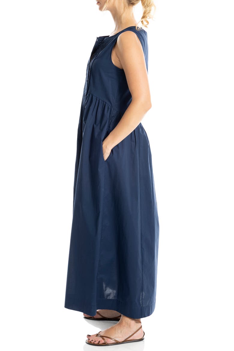Sleeveless Button Front Maxi Dress, Alternate, color, NAVY