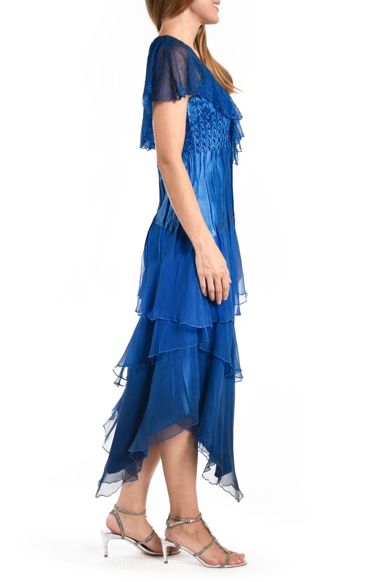 Komarov Tiered Flutter Sleeve Cocktail Dress, Alternate, color, 