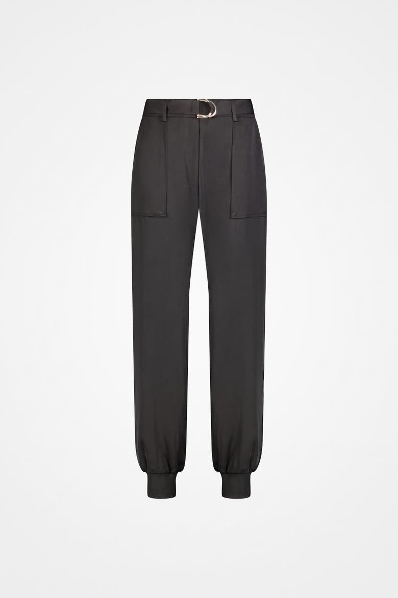 Adrienne Satin Cargo Pant, Alternate, color, Black