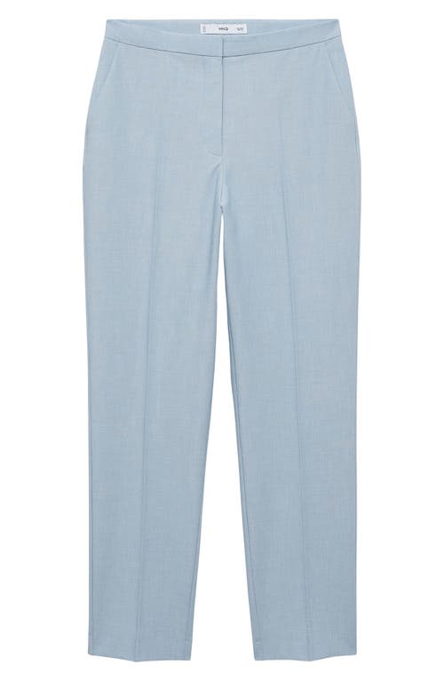 Shop Mango Straight Leg Pants In Sky Blue
