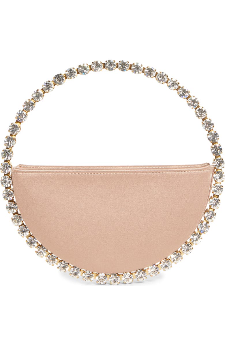 L’alingi Eternity Satin Crystal Top Handle Clutch, Main, color, Satin Beige