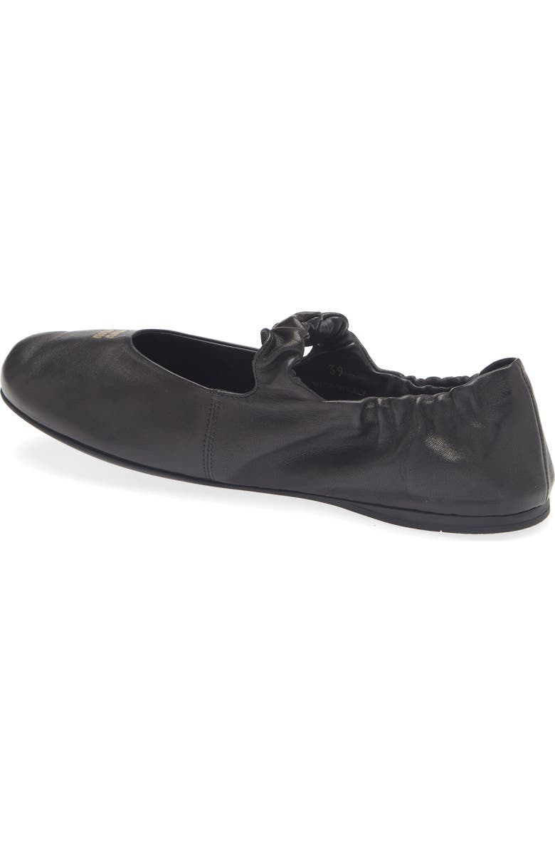 Miu Miu Ruched Ballerina Flat, Alternate, color, Nero