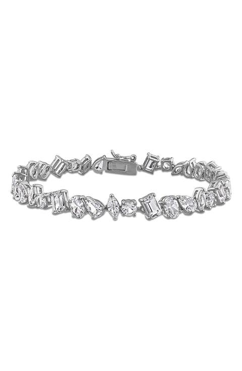 Mixed Shape Lab Created White Sapphire Bracelet