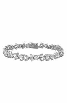 Mixed Shape Lab Created White Sapphire Bracelet