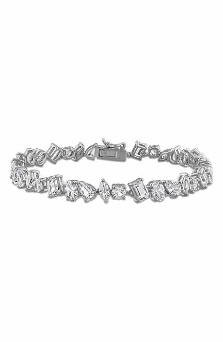 Mixed Shape Lab Created White Sapphire Bracelet