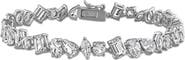 DELMAR Mixed Shape Lab Created White Sapphire Bracelet