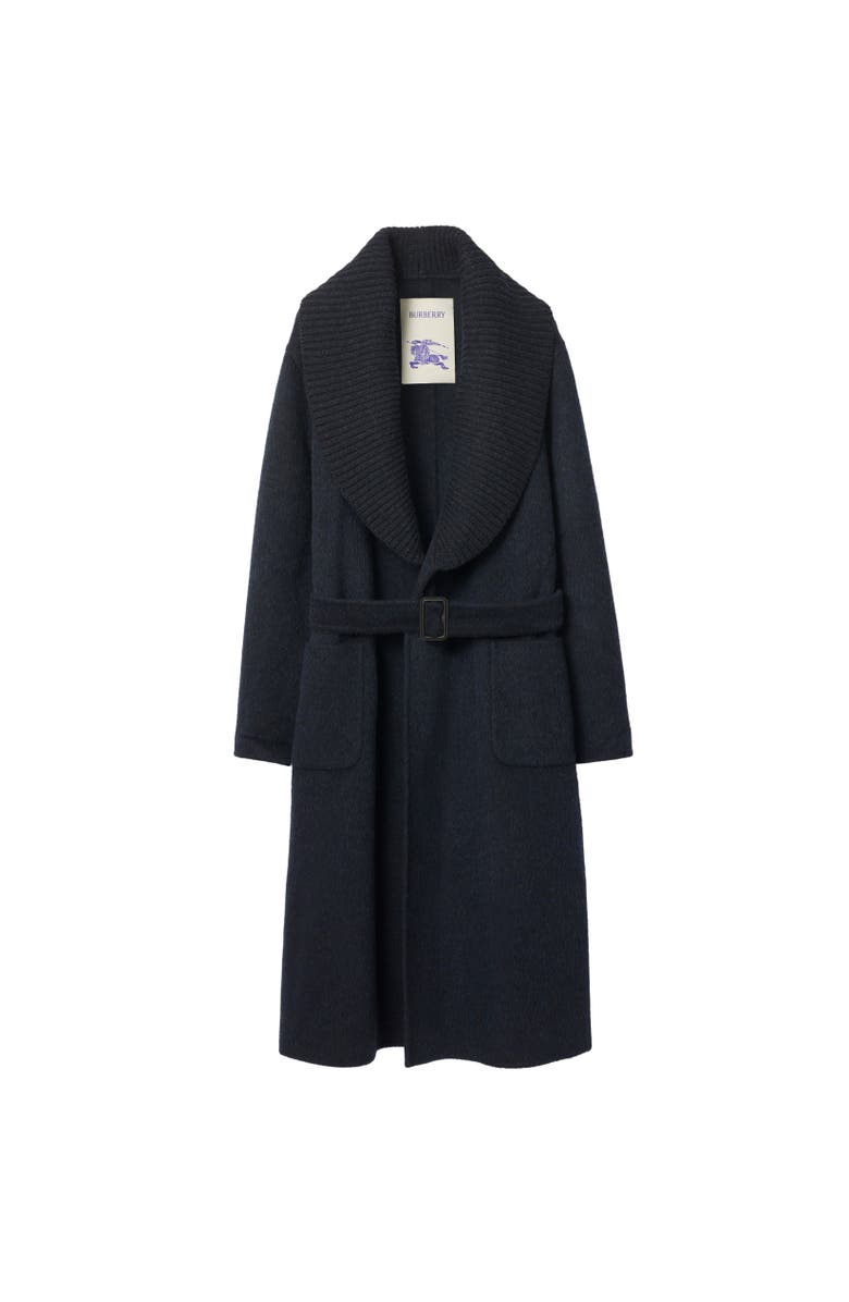 Burberry Wool Mohair Blend Coat, Alternate, color, Night Melange