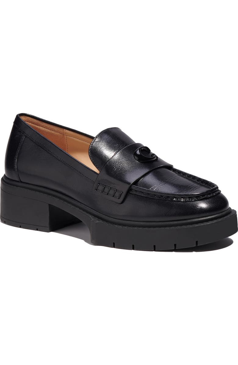 COACH Leah Platform Loafer, Main, color, Black