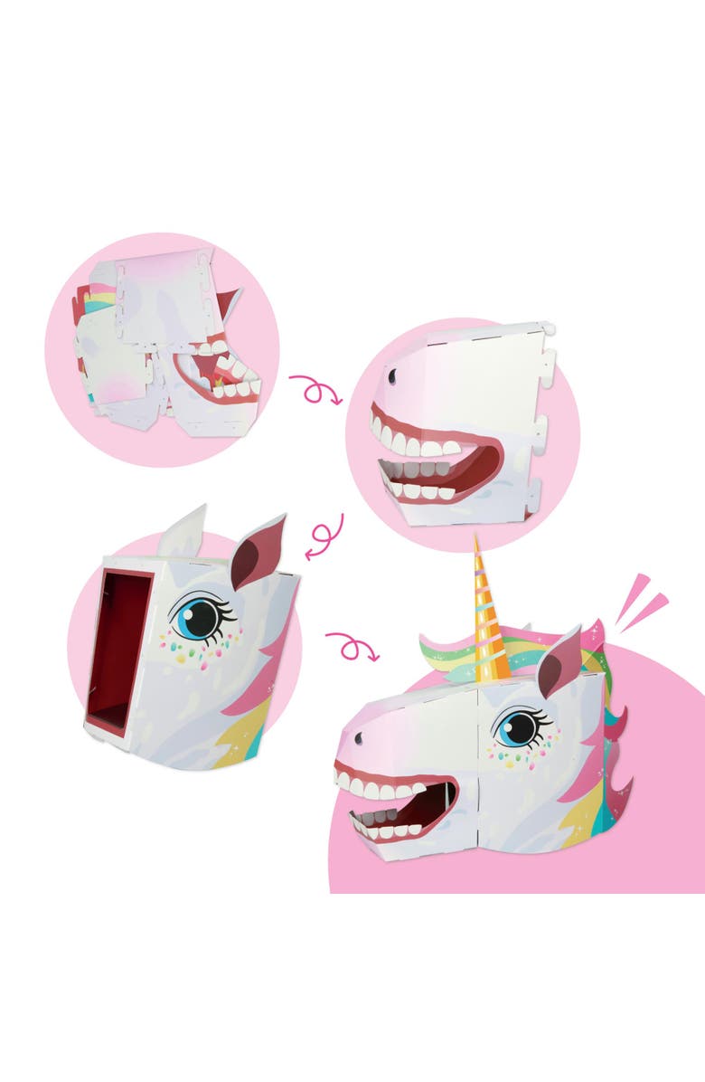 3D Paper Mask 3D Paper Unicorn Mask Craft for Kids (2 Pack), Fun & Easy Activity for Creative Play, Alternate, color, White