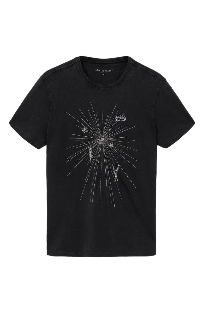 John Varvatos Eye & Element Embroidered Graphic T-Shirt, Alternate, color, Black