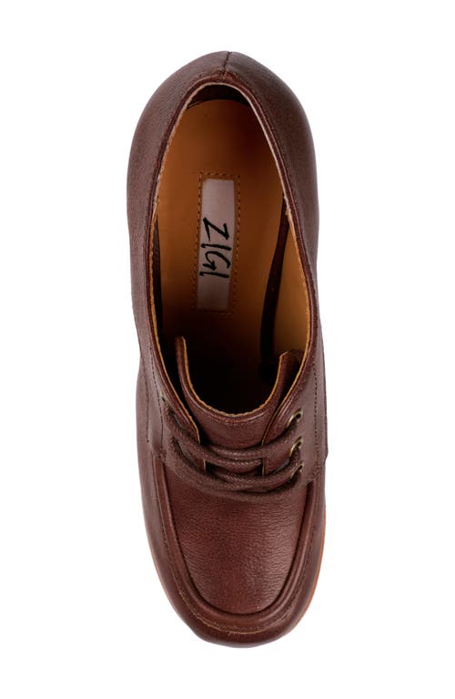 Zigi Tina Lace-up Platform Shoe In Brown