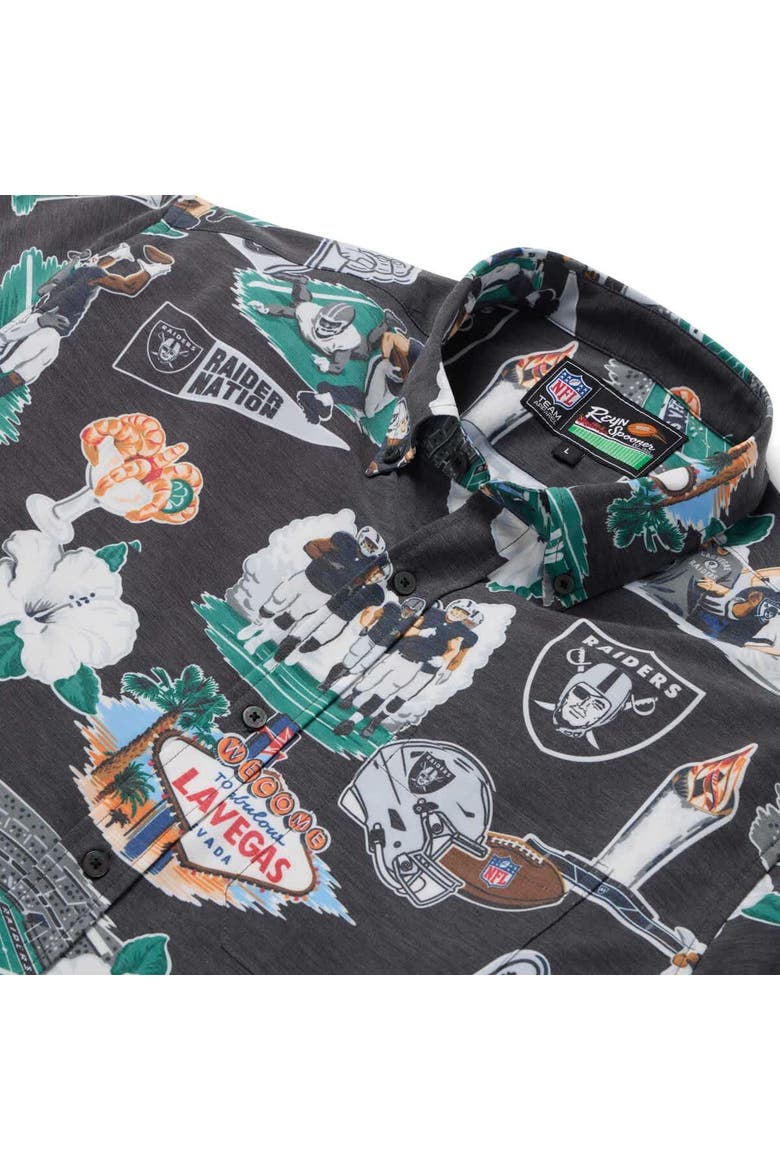 Men's Reyn Spooner Black Las Vegas Raiders Scenic Button-Down Shirt, Alternate, color, Black