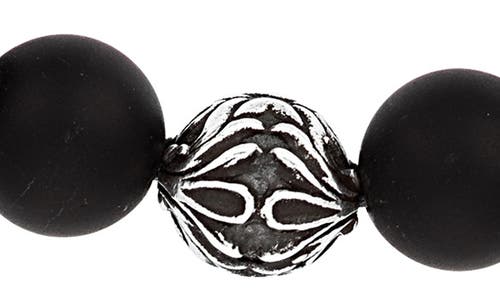 John Varvatos Onyx Beaded Bracelet In Black