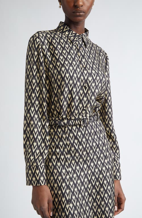 Shop Valentino Garavani Toute La V Silk Twill Button-up Shirt