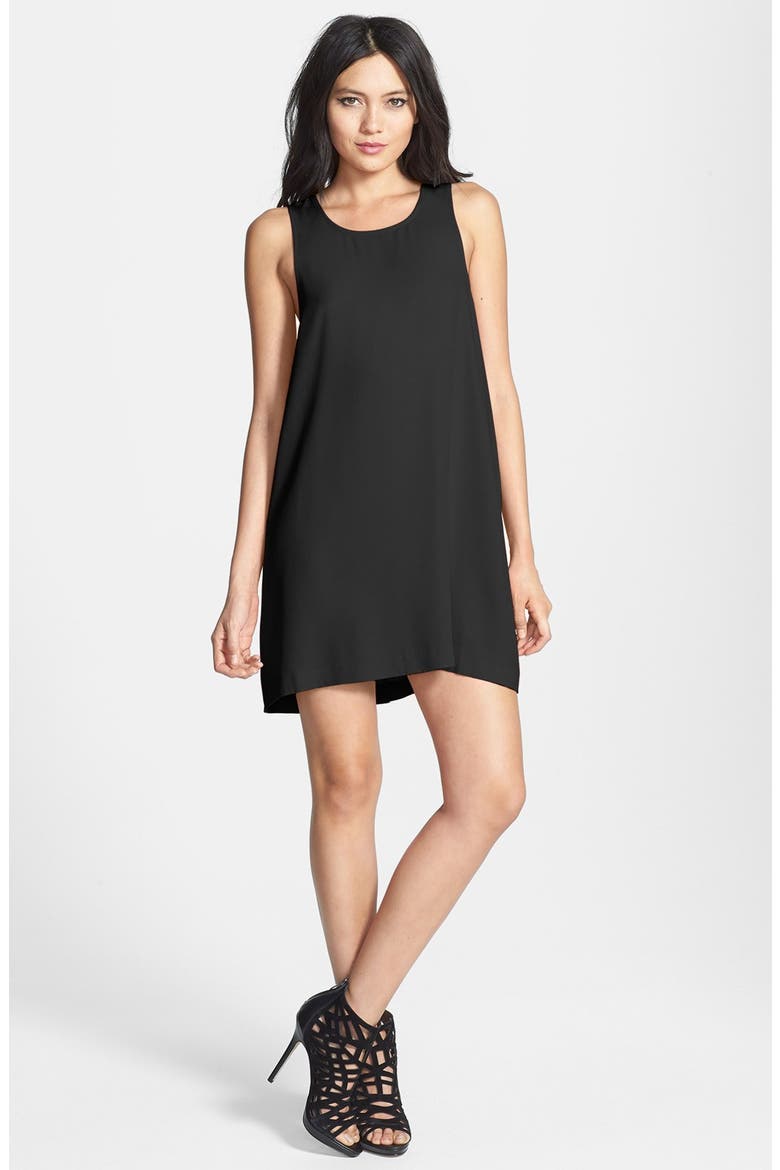 Crepe Minidress, Main, color, BLACK
