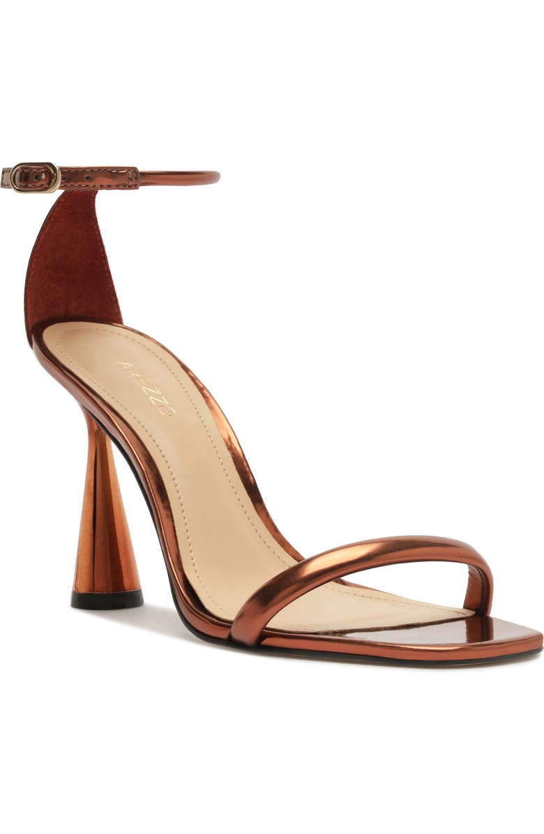 Arezzo Lea Ankle Strap Sandal, Main, color, Hot Pepper Metal