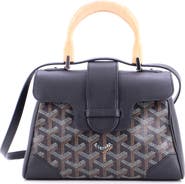 Pre-Owned Goyard Saigon Top Handle Bag Coated Canvas with Leather Mini