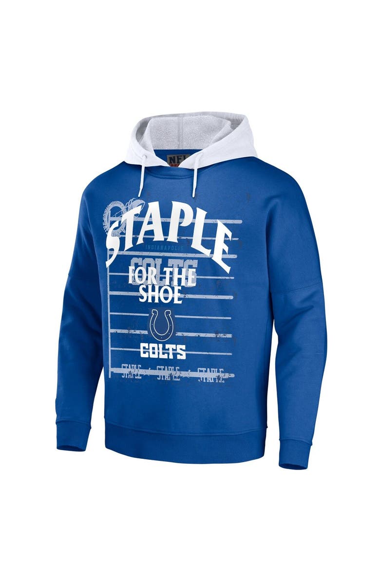 STAPLE Men's NFL x Staple Blue Indianapolis Colts Throwback Vintage Wash Pullover Hoodie, Alternate, color, Blue
