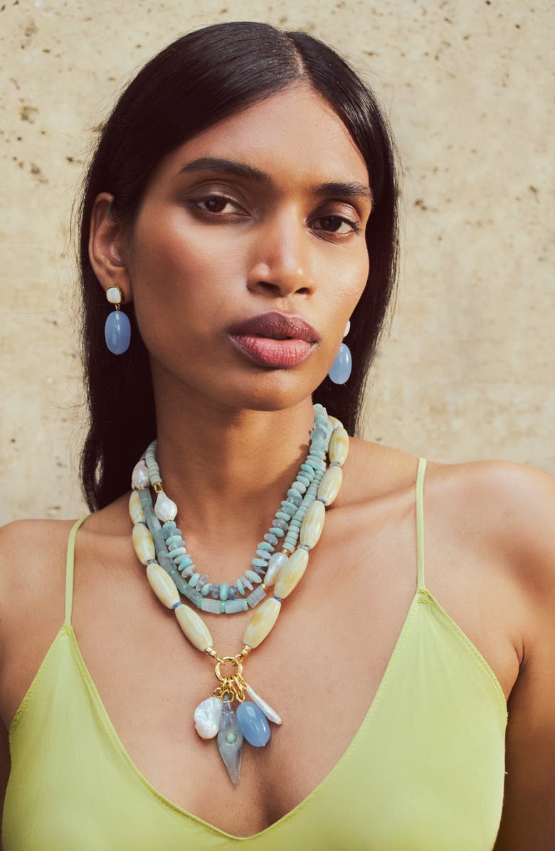 Lizzie Fortunato Big Sur Drop Earrings, Alternate, color, Blue