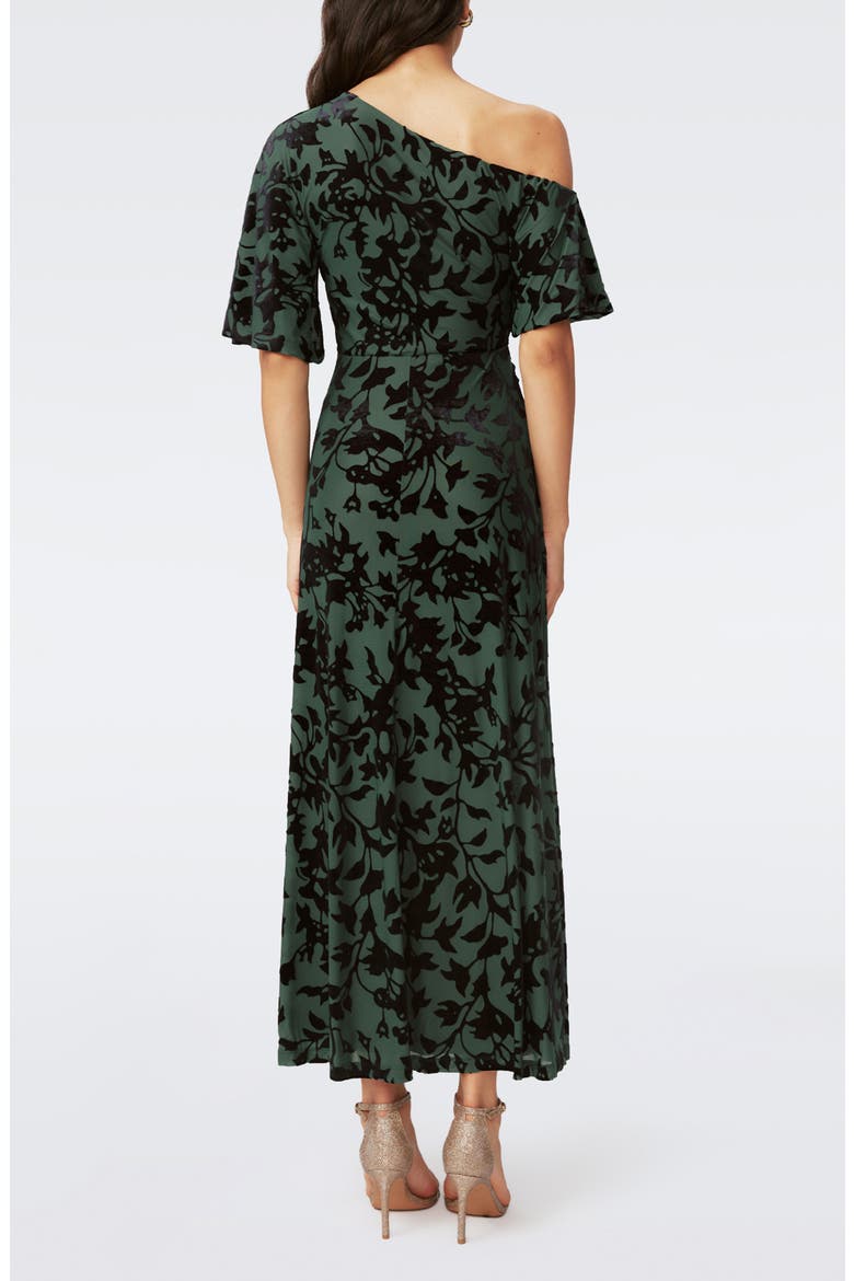 Eleora One-Shoulder Maxi Dress, Alternate, color, ODILE VINE/ HAWTHORNE GREEN