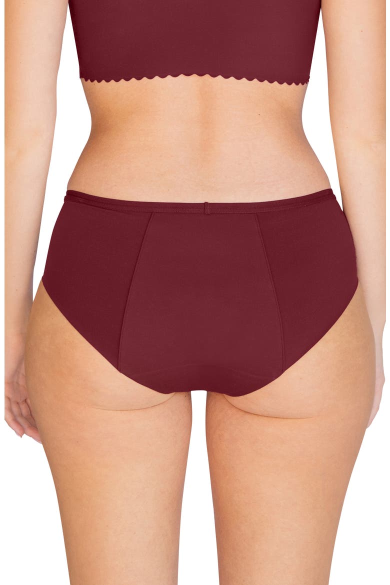 Period & Leak Proof Super Heavy Absorbency Hipster Panties, Alternate, color, WINE