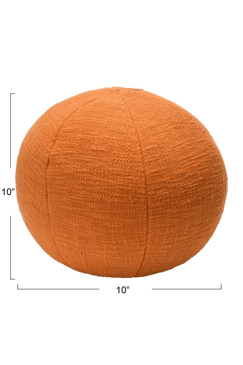 Cotton Slub Orb Pillow, Alternate, color, Orange
