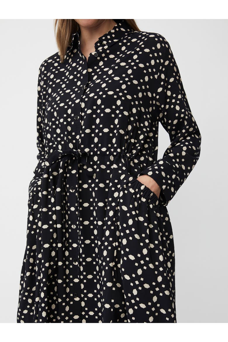 MaNovany Long Sleeve Shirt Midi Dress, Alternate, color, Black