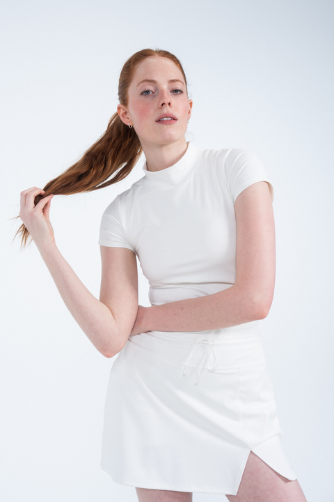 Ready Mock Neck Short Sleeve Top